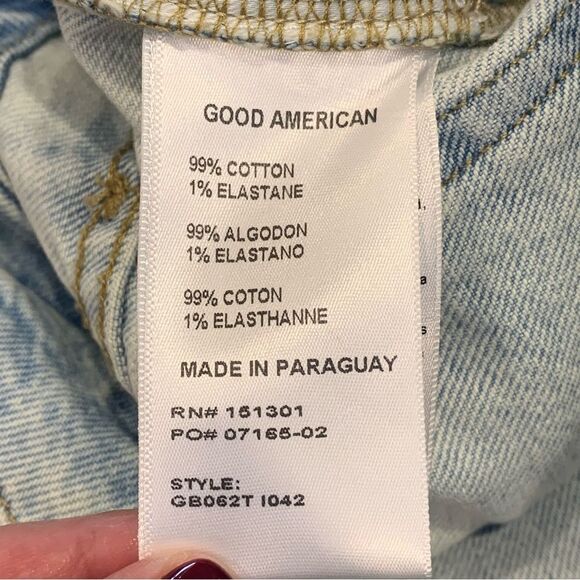 Good American Good Boyfriend Distressed Jeans Denim Women Blue Size 16 - Picture 9 of 12